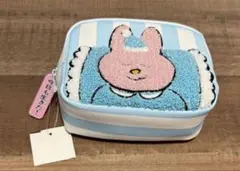 うさぎ ポーチ 水色 ストライプ 天才！！おもしろポーチ　未使用