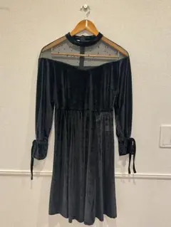 黒、ベロアワンピース 期間限定価格