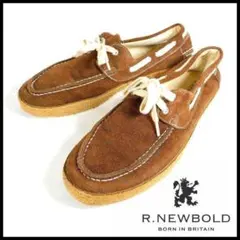 中古 R.NEWBOLD スウェード革 デッキシューズ 27~27.5cm 濃茶