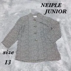 NEIPLE JUNIOR (13) バンドカラージャケット 長袖 薄手 総柄