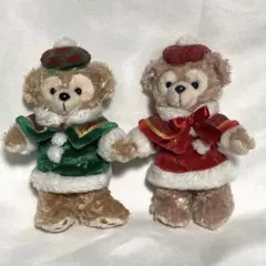 ダッフィー&シェリーメイ　ディズニークリスマス　2012 ぬいぐるみバッジ