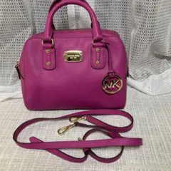 (美品)マイケルコース、2wayバッグ、人気色、金ロゴ、レザー