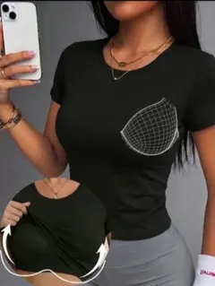 カップ付きTシャツ ブラトップ