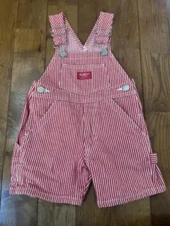 オシュコシュ　レッドストライプ　オーバーオール90