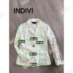 INDIVI ホワイト カジュアルジャケット サイズ36 定価18000円