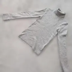 b3834 HUMAN WOMAN【M】グレー タートルネック 長袖 ニットのサムネイル