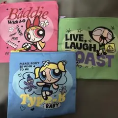 パワーパフガールズ 3個セット　スクエアポーチ　シークレット