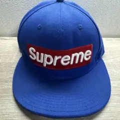 Supreme New Era Box Logo キャップ ブルー 7 3/8 - メルカリ
