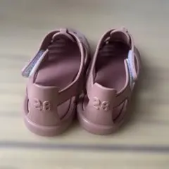 ピンク 編み込みデザイン サンダル 28