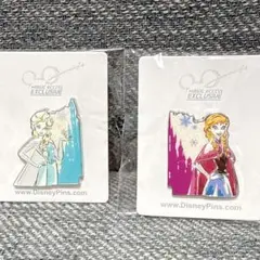 非売品 香港ディズニーランド 限定 エルサ アナ ピンバッジセット