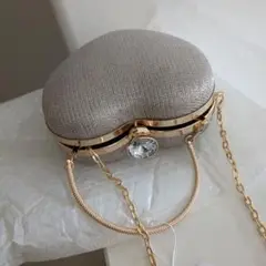 ハート型 ショルダーバッグ シルバー