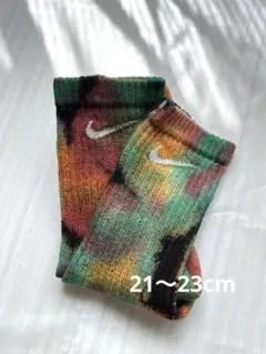 【手染め一点もの】NIKE ソックス 新品 S タイダイ染め 靴下 スケーター