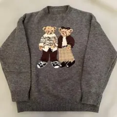 美品　ベア　ニットセーター　グレー　サイズ　M