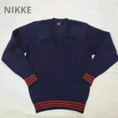 NIKKE スクールセーター Vネック ネイビー レッドライン
