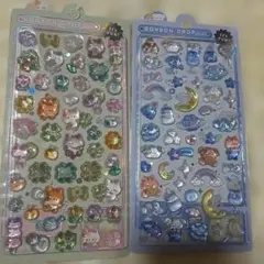 ボンボンドロップシール　ねこ　ゆめかわ　二点セット