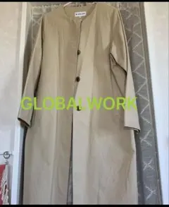 ★GLOBAL WORK グローバルワーク ノーカラーコート ベージュ Mサイズのサムネイル