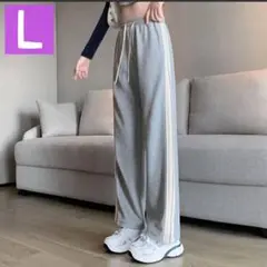スウェットパンツ ウエストゴム グレー 美脚 ダンス カジュアル スポーツ