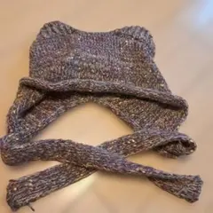 カラフルネップ入り猫耳ニット帽