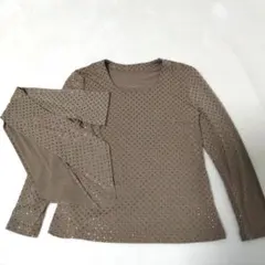 imanishi xeikoベージュ ドット柄 長袖カットソーバンダナ