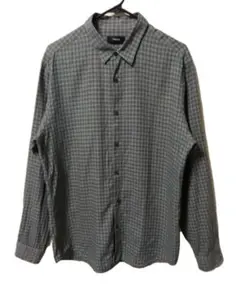 Theory グレー系 チェック柄 コットン 長袖シャツ セオリー　Mサイズ