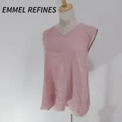 a0658 EMMEL REFINES ノースリーブチュニック ピンクリネン素材