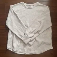 ボリューム袖ワッフルプルオーバー　reca