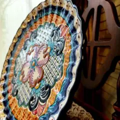メキシコプエブラタラベラ焼ビンテージ陶器伝統工芸鳥バードお皿プレート24cm5枚 メキシコプエブラタラベラ焼ビンテージ陶器伝統工芸鳥バードお皿