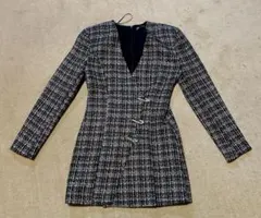 ZARA ザラ ツイード ジャケット風 ラメ ミニワンピース