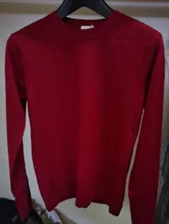 ワインレッドカシミヤ100%レディース長袖ニット