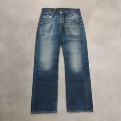 リーバイス501 Levis W33 鬼ヒゲ ハチノス 青 古着 23228