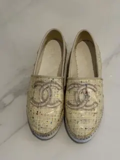 ツイード フラットシューズ