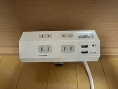 クランプ式 電源タップ 2m USBポート付 WLS-DS4232SUA(W)