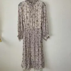 シフォンワンピース 長袖
