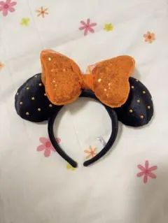 Disney カチューシャ ミニー ハロウィン オレンジ ブラック