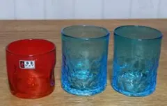【未使用品】琉球ガラス 琉球ガラス村 グラス 3個セット