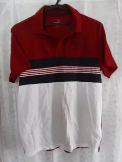 PUMA ポロシャツ Mサイズ レッド/ホワイト