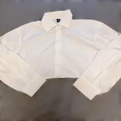 SHEIN ホワイト クロップド丈 長袖シャツ XXS