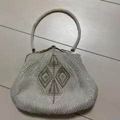 ビーズ刺繍 ホワイト パーティーバッグ
