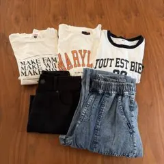 ５点セット　160女児　デニム、タイトスカート、Tシャツセット