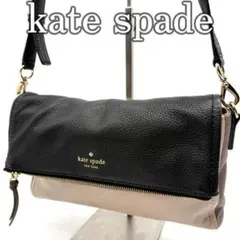 kate spade newyork かごショルダーバック レザー切替 黒 - メルカリ