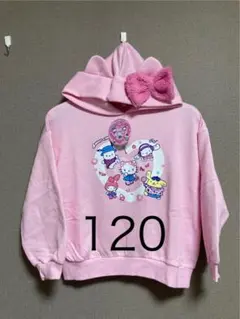 新品 120 サンリオ トレーナー パーカー リボン 女の子 キティ
