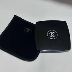 CHANEL ブラック スクエアミラー ポーチ付き