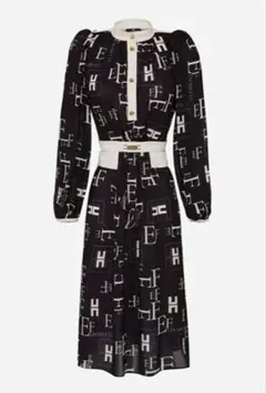 エリザベッタフランキ　ロゴベルト　ノースリーブ　ドレス　ワンピース　ブラック エリザベッタフランキ ロゴベルト ノースリーブ ドレス ワンピース