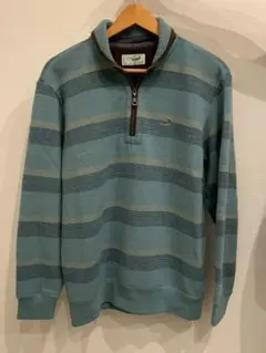 ストライプデザイン ジッパー付きセーター