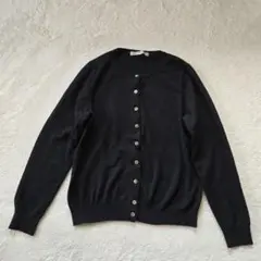 美品 ef de 長袖 ニット カーディガン L ブラック