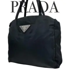 ✨美品　PRADA プラダ　ハンドバッグ　ブラック　黒　ナイロン　レザー　手提げ