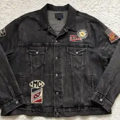 ★極希少 特大★ ポロ ラルフローレン デニムジャケット ワッペン ダメージ加工