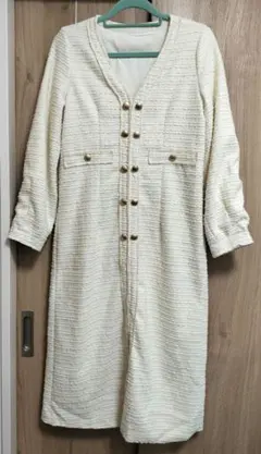 FRIFUL アイボリー ロングワンピース 金ボタン付き S