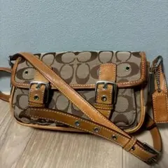 COACH Signature Canvas Flap Crossbody
