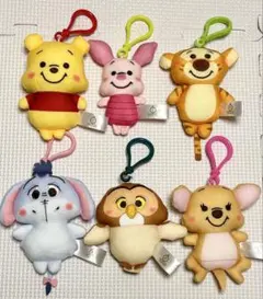ディズニー くまのプーさん ぬいぐるみ 6体キーホルダー 羽付き 天使